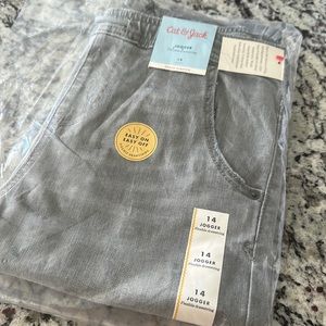 Boys grey jean drawstring jogger